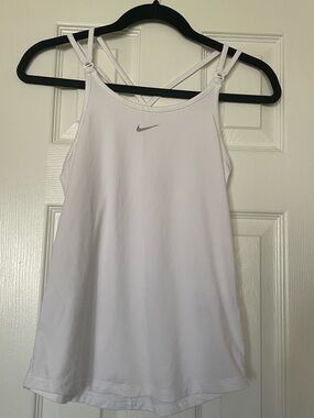 Nike White Strappy Athletic Tank Top